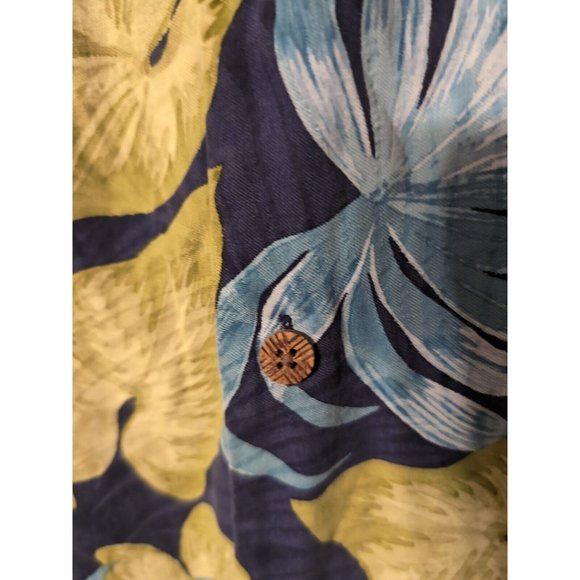 Pussers Island Reserve Blue Tropical Button Up Shirt 100% Silk Size M - Picture 2 of 7